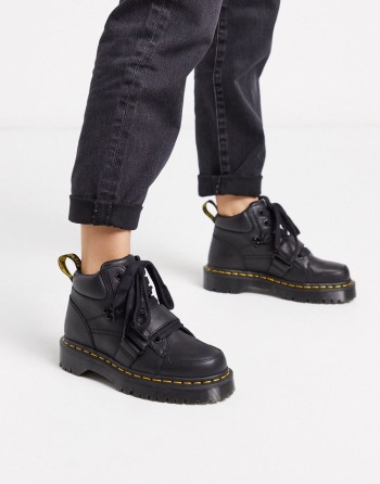 Dr Martens Zuma With Buckle Strap Flat Ankle Crne - Ženske Čizme | 52386ZLTU